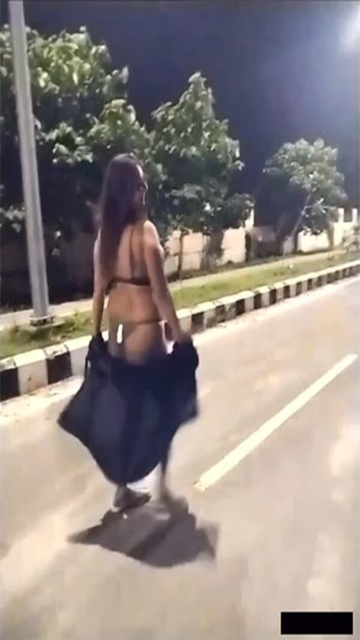 Indian Couple Striping On The Highways